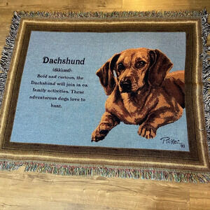 Dachshund Throw Blanket Tapestry Dog Lover by Linda Picken 48”x62”